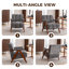  Ensemble de 2 chaises d'appoint modernes en bois massif revêtu de chenille-663062599-663062602