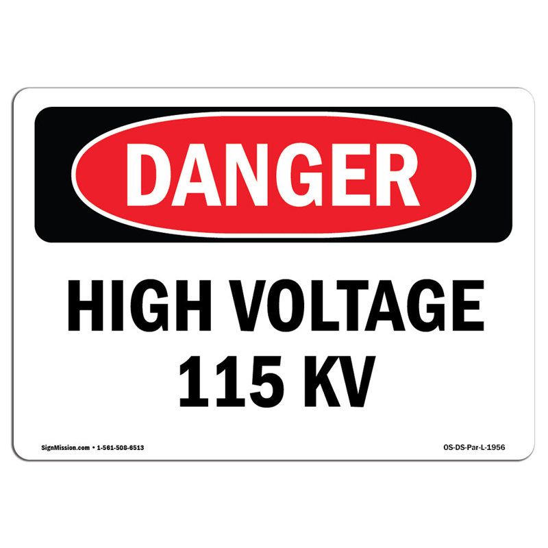 OSHA Danger Sign, 18" H x 24" W x 0.1" D
