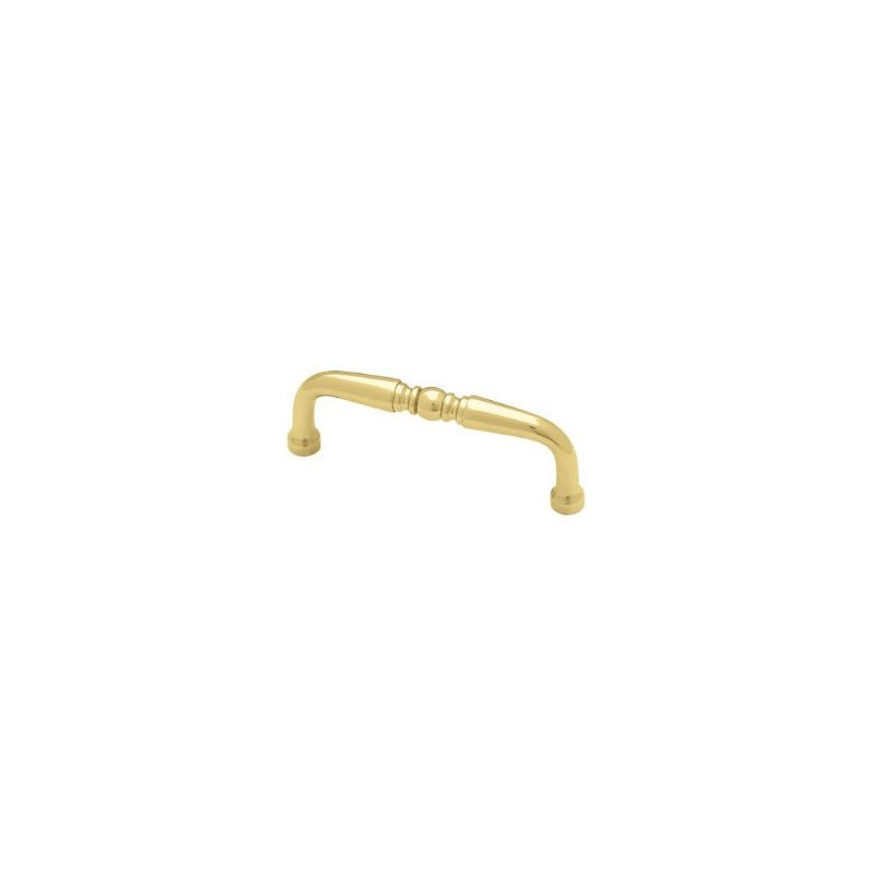 3" Turned Design Wire Pull Solid Brass, 3"