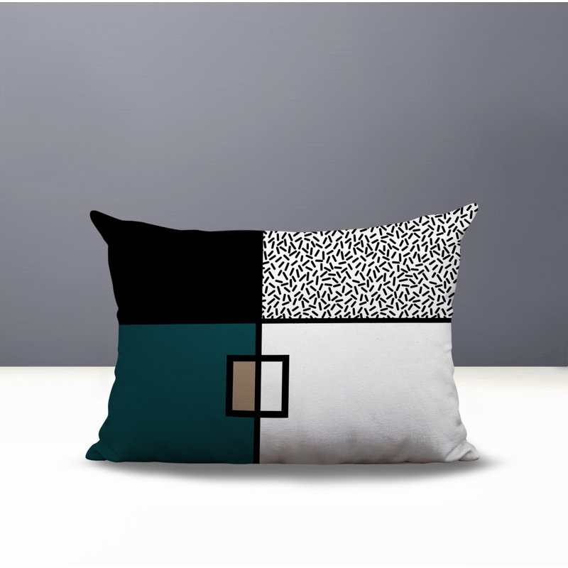Coussin lombaire réversible intérieur / extérieur Looma, Rectangle H 14 po x l 20 po, Émeraude
