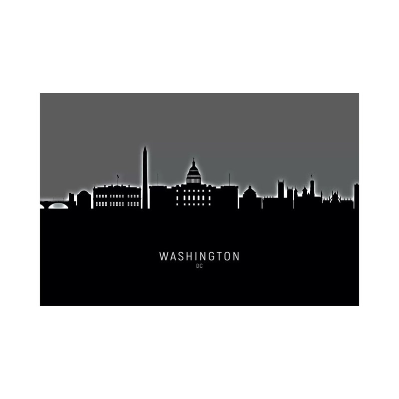 Washington DC Skyline by Michael Tompsett - Wrapped Canvas Print, 101.6 cm H x 66.04 cm W x 1.91 cm D