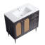 36" Bathroom Vanity With Ceramic Basin, Rattan Bathroom Storage Cabinet With Two Doors And Drawer-993115376