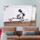 Élégante œuvre d'art sur toile imprimée: Banksy Children Watering Heart, 1P BlackFramedCanves