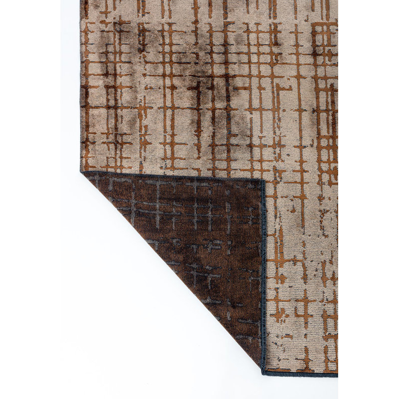 Rapture Striped Area Rug in Brown, Rectangle 6'7" x 8'3"
