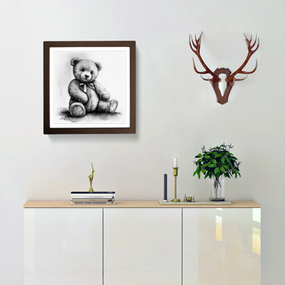 Teddy Bear Ink Wash - Framed Print