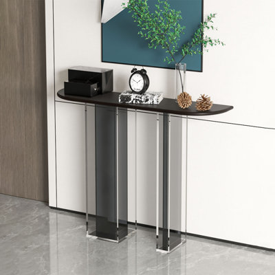 Console simple en bois massif et acrylique