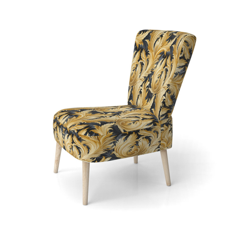Royal Gilded Ikat Reverie Celebrate I - Chaise d'appoint rembourrée Glam
