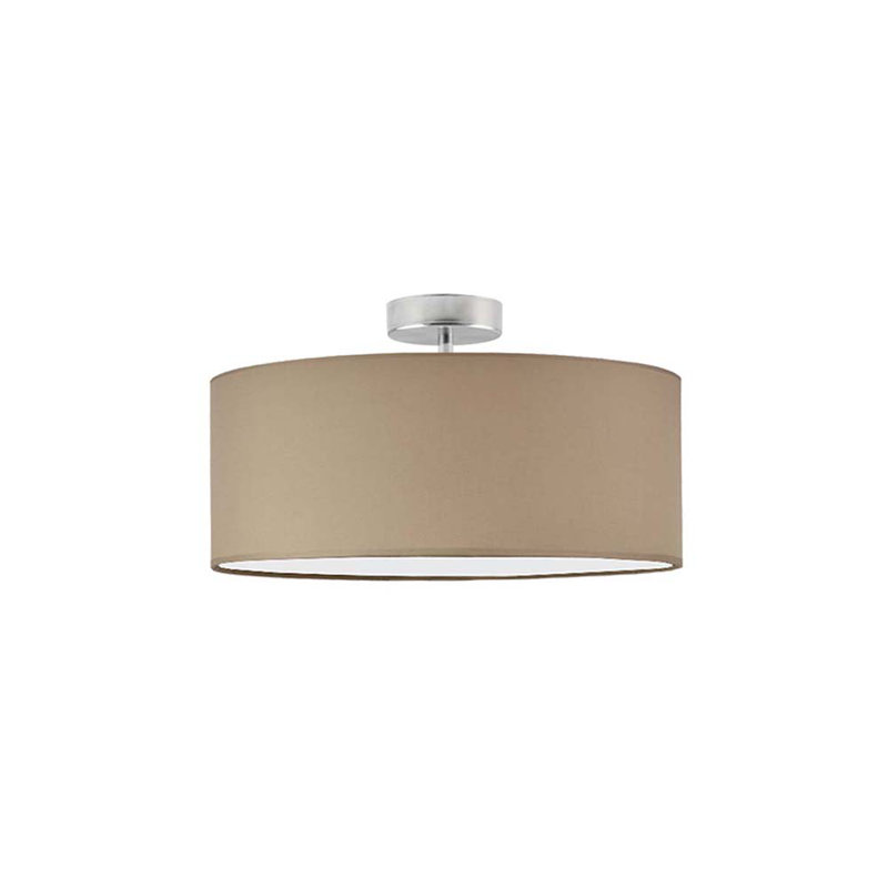 Audriona Semi Flush Mount, Brushed Steel, 30cm H x 40cm W x 40cm D, Beige