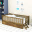 Lit mezzanine simple avec garde-corps et lit gigogne simple-1078792786
