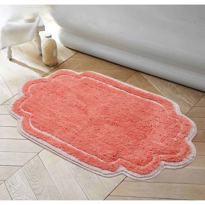 Tapis pour salle de bain Dobrinka, Corail, 24 po x 40 po (rectangulaire)