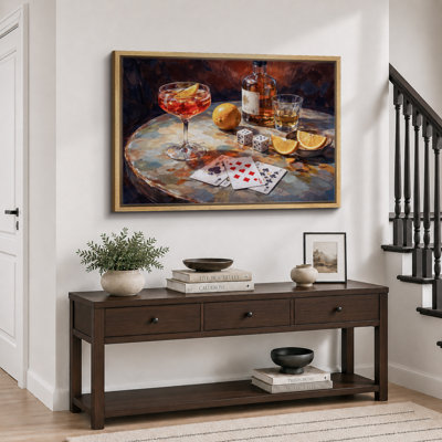 Œuvre de cocktail et de cartes de verres à cocktail, images de salle de bar, impression sur toile encadrée