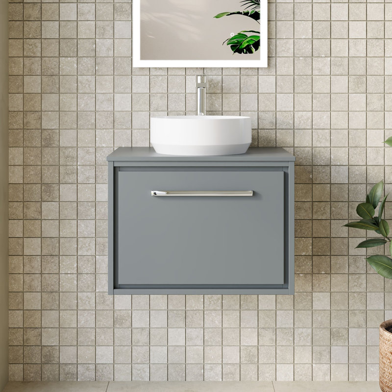 Tishay Bathroom Vanity, Coastal Grey, 60.5cm W