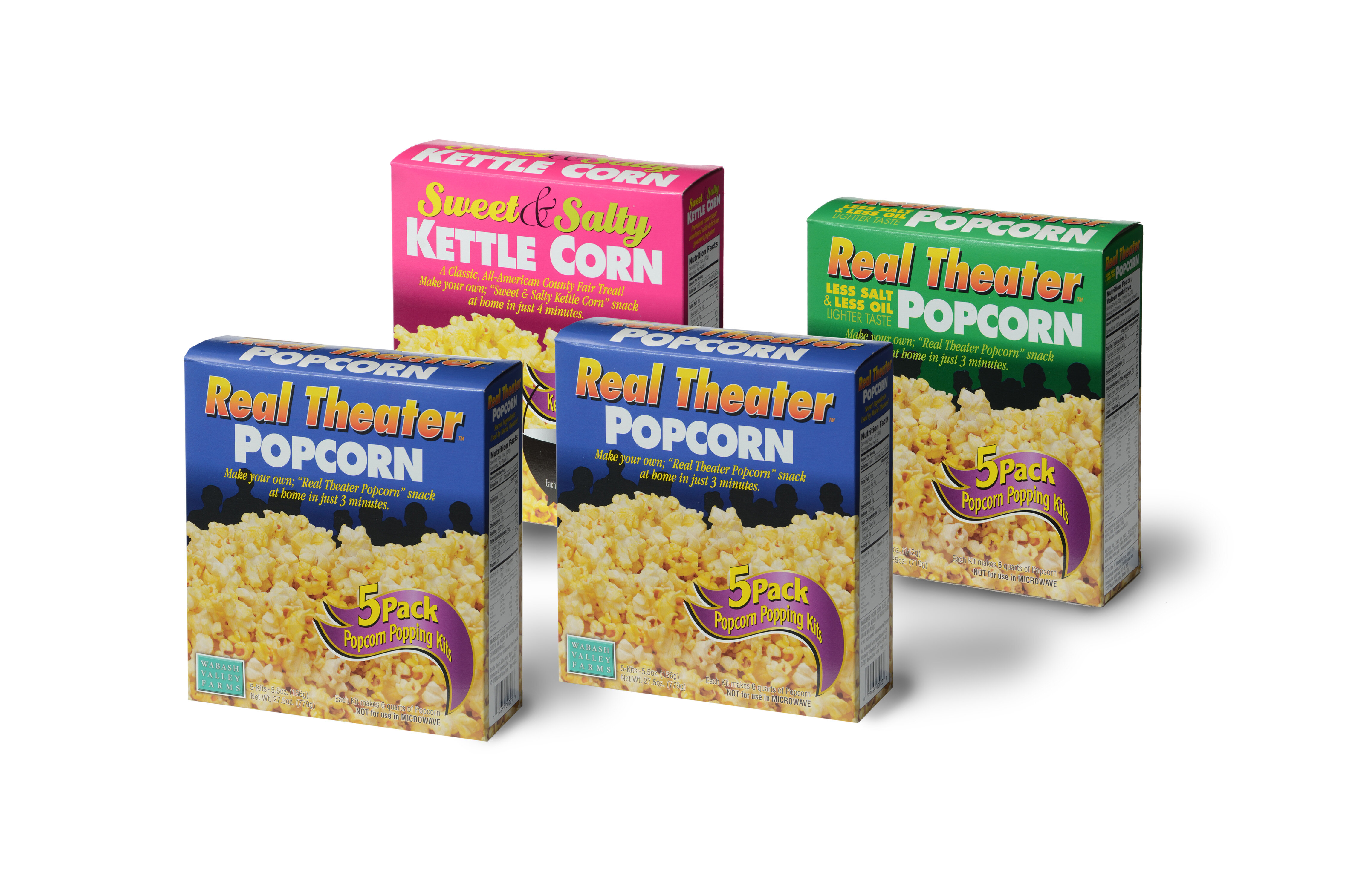 All in One Popcorn Packs - Wabash Valley Farms All Inclusive Popping Kits,  Real Theatre Popcorn, Popcorn Kernels for Popcorn Machine, All in One