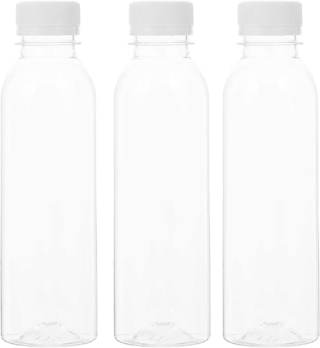 20 Pack) 12oz Empty Clear PET Plastic Juice Bottles with Black