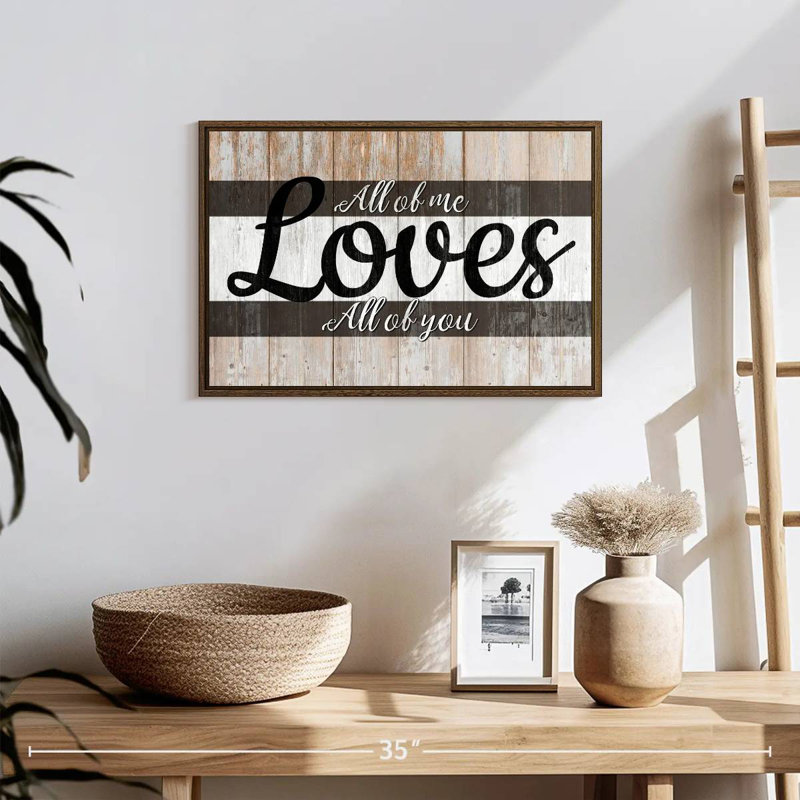 Plaque murale «All Of Me», 19 po x 13 po, Cadre flottant noyer