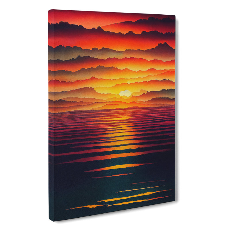 Graceful Ocean Sunset - Wrapped Canvas, 60cm H x 40cm W x 3cm D