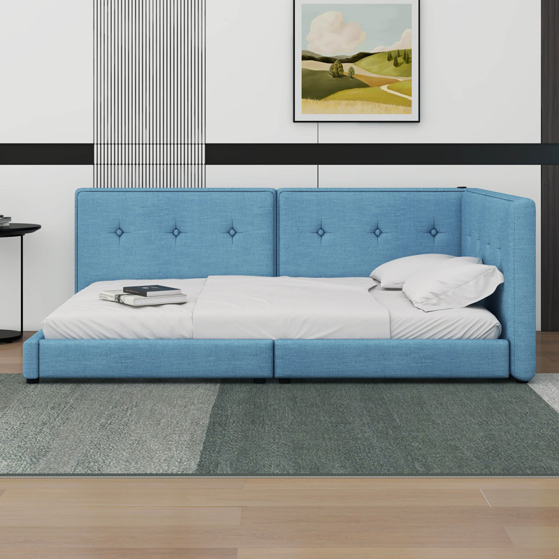 Lavel Upholstered Panel Bed, Queen