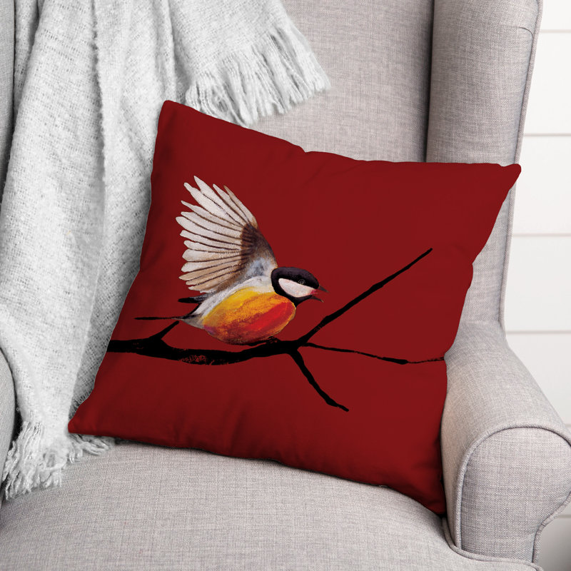 Outdoor Reversible Throw Pillow, Red
