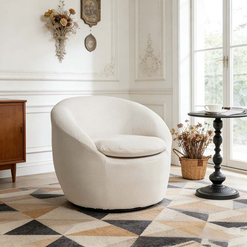 Fauteuil demi-tonneau Modern, Beige