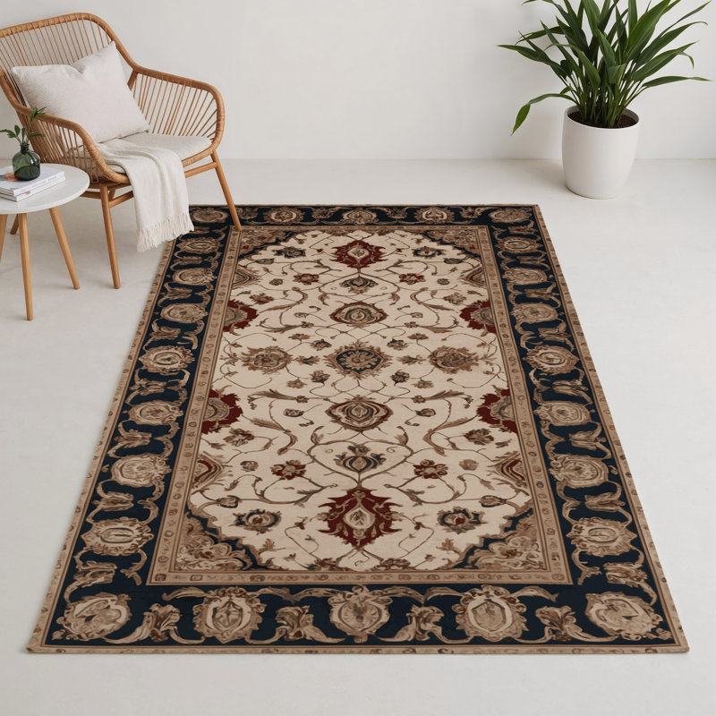 French Brown Indoor and Outdoor Area Rug, Rectangle 9' x 12'
