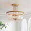 Lustre semi-encastré 3 lumières en laiton brossé Jessica