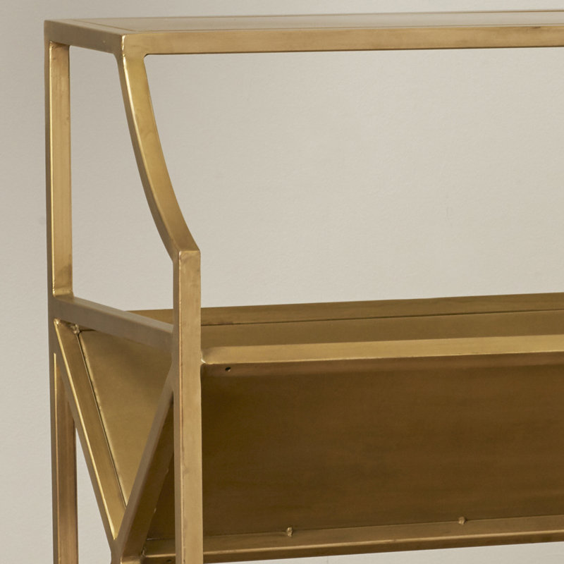 Keats Library 2 Tier 36"W Bookcase, Antique Gold
