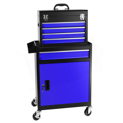 Tool Chest, 5-Drawer Rolling Tool Storage Cabinet With Detachable Top Tool Box