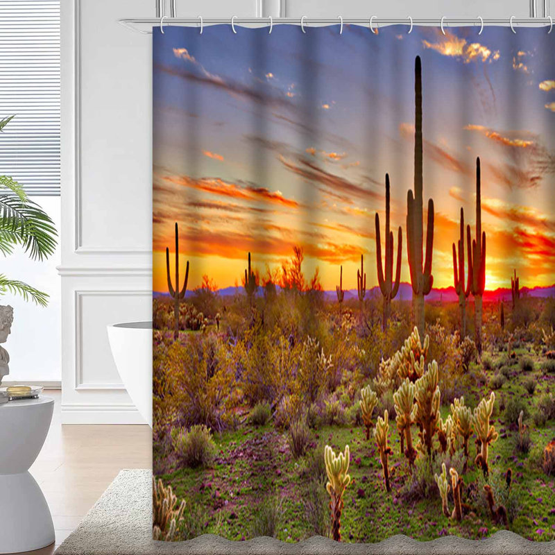 Rideau de douche Arizona Desert Cactus Sunset, L 72 po x l 78 po