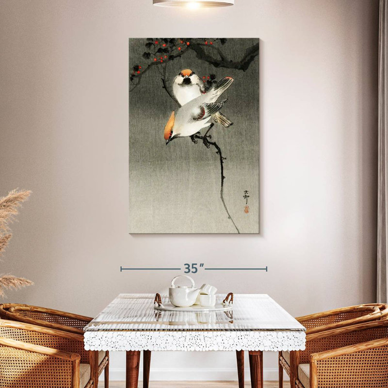Brampt Bohemian Waxwing Birds, 48" H x 32" W