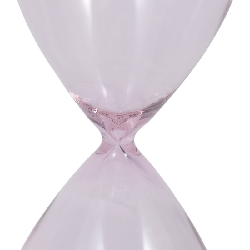 Decorative Glam Glass Hourglass Sculpture for Office Decor - Modern Object Accent for Bedroom Styling, Living Room Tabletop or Home Decoration - Pink