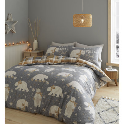 Brushed Polar Bear Duvet Cover Set