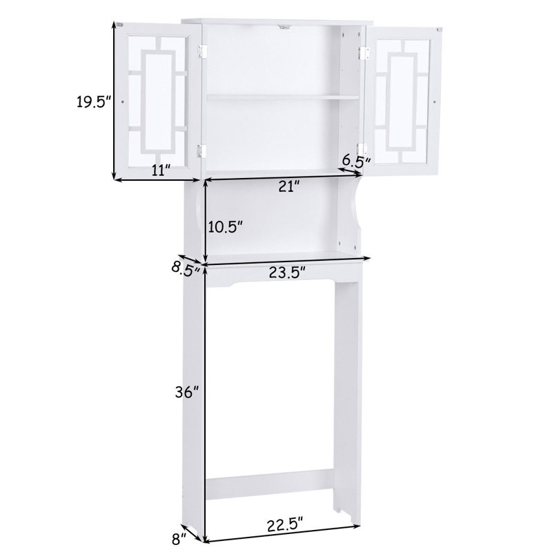 Kriston 23.5" W x 67" H  x 8.5" D  Free-Standing Bathroom Cabinet