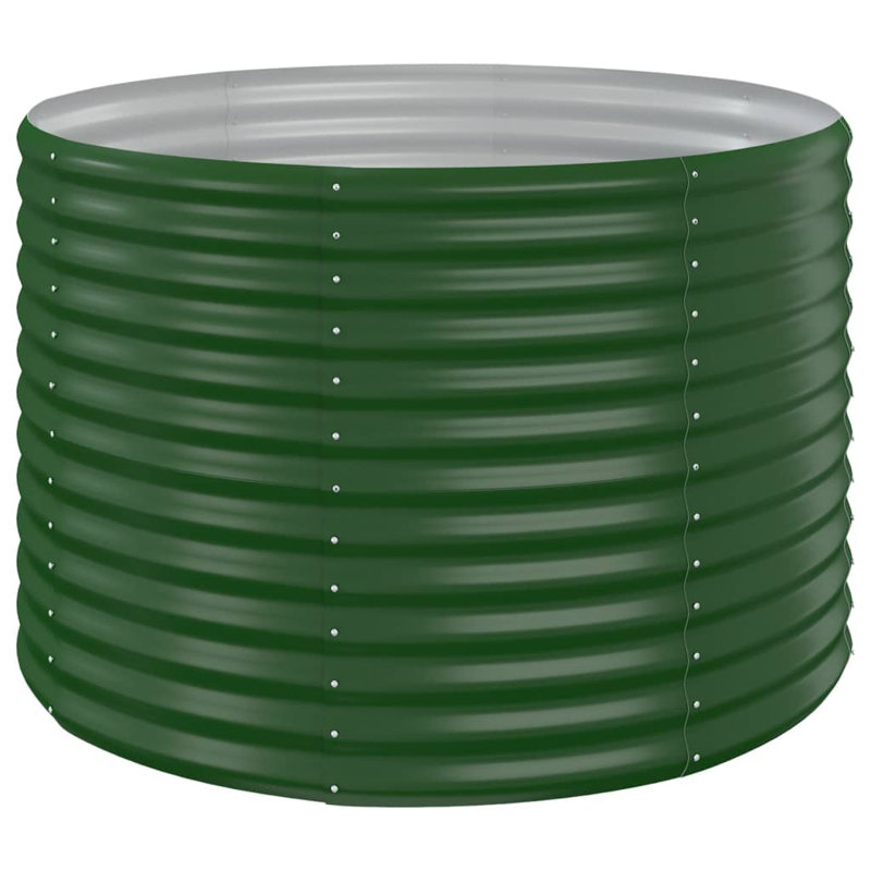 Garden Raised Bed Powder-coated Steel, Green, 100 x 100 x 68 cm