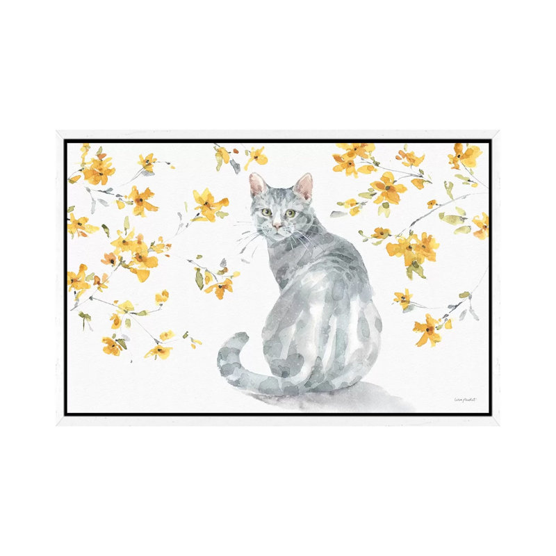 Happy Yellow XIVA 1 Piece Painting on Canvas, 66.04cm H x 101.6cm W x 3.81cm D, White Framed