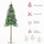 Arbre de Noël artificiel de 6 pi avec 6 lumières, blanc chaud ou lumières DEL colorées, base en acier