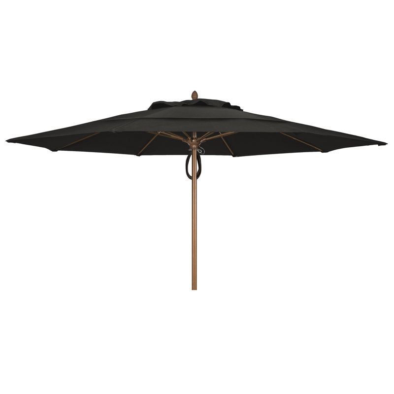Parasol de marché 13 'Prestige, Velours vert forêt, Bronze champagne