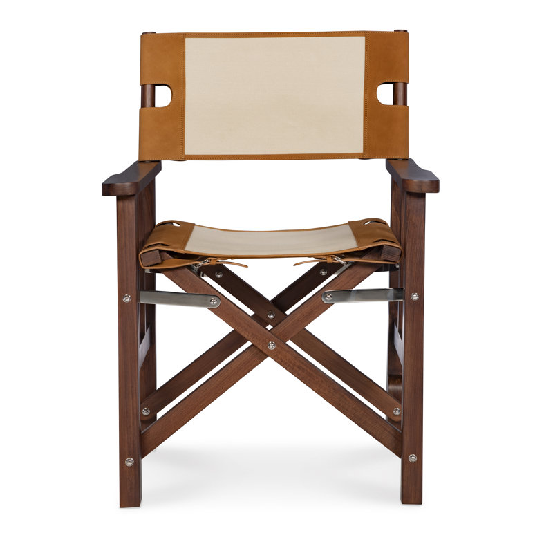 Felix Camp Chair, Cream/Camel Genuine Leather