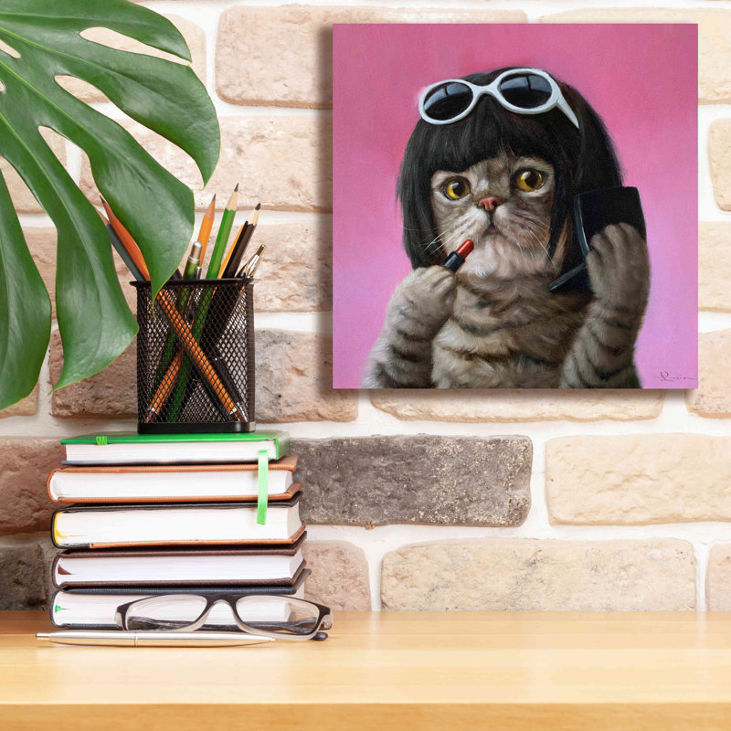 «Bob Cat» par Lucia Heffernan sur, H 12 po x l 12 po x P 0,75 po