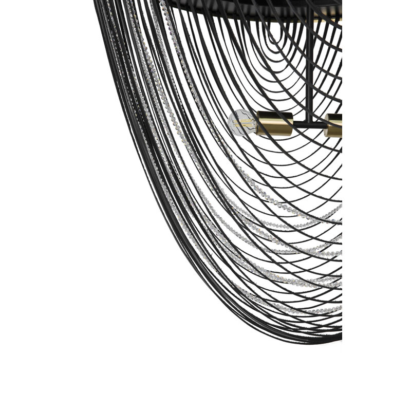 Brass & Leather Fringe Chandelier