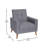 Mid-Century Modern Commercial Grade Tufted Faux Linen Armchair with Solid Wood Legs-72947946