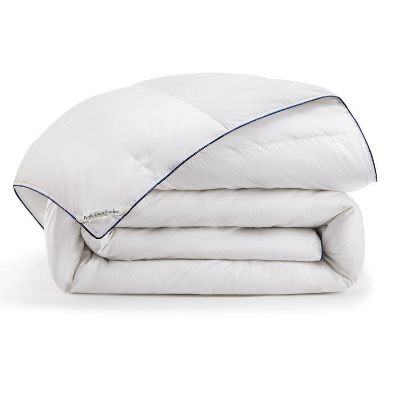 Pacific Coast Luxury Down Comforter, All Season 100% Cotton Hotel Style Duvet Insert with Corner Loops, Twin 68" x 90", Twin