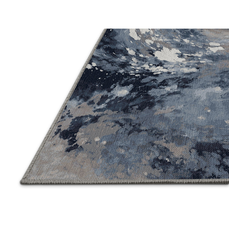 Tapis gris lavable à la machine, Carré 6 pi