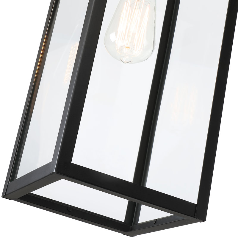 Schlesinger Matte Black Outdoor Wall Lantern, 56.7cm H x 17.8cm W x 22.1cm D