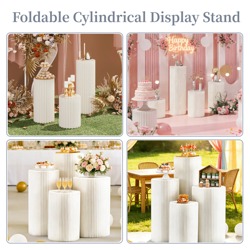 Présentoir pliable à piédestal, élévateur décoratif pliable