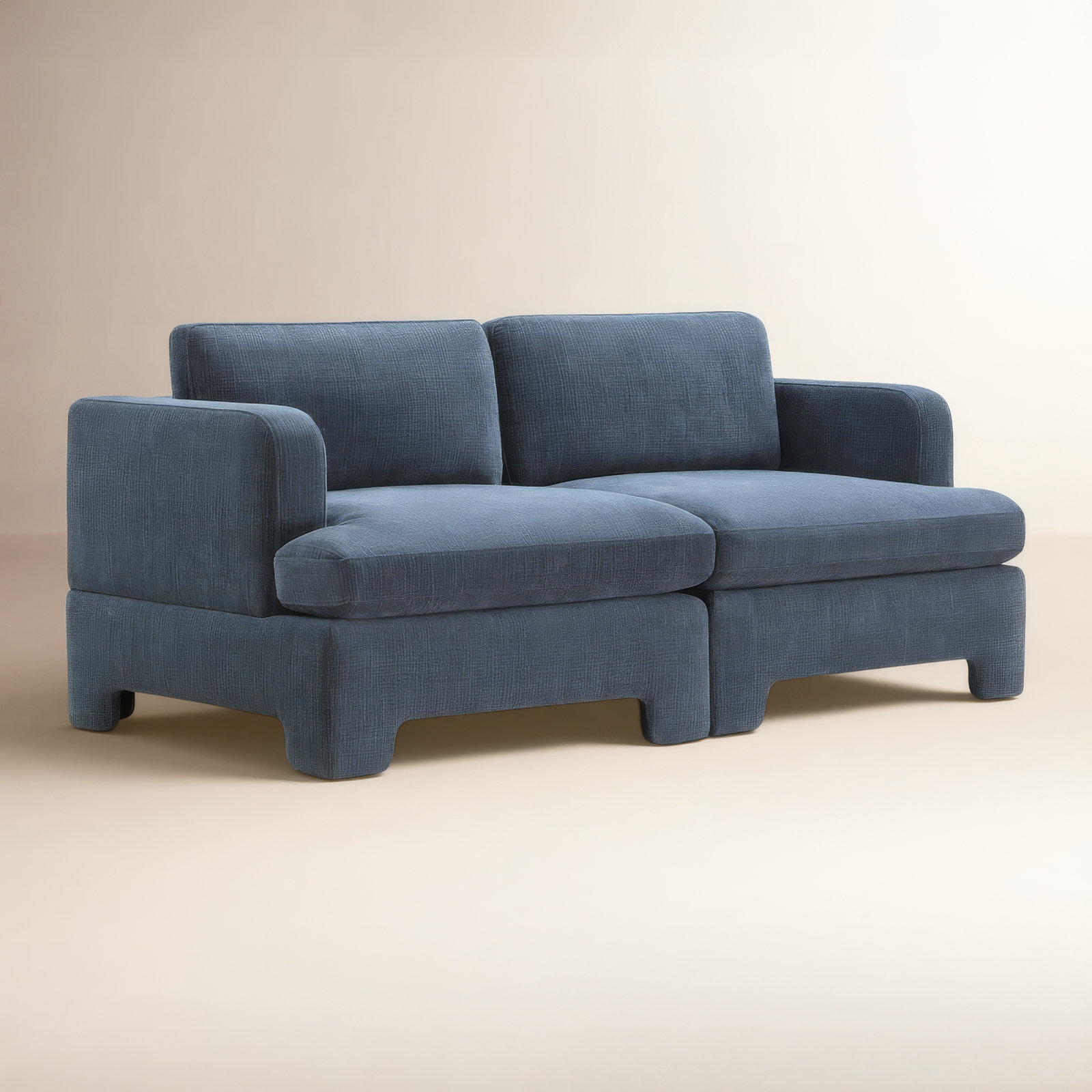 Jolie 77" Modular Sectional, Selene Indigo Performance Chenille
