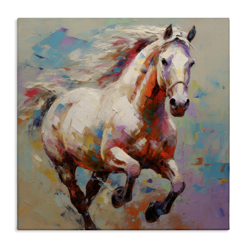 Art mural sur toile «Trotter le cheval» par Irena Orlov, H 17 po x l 17 po