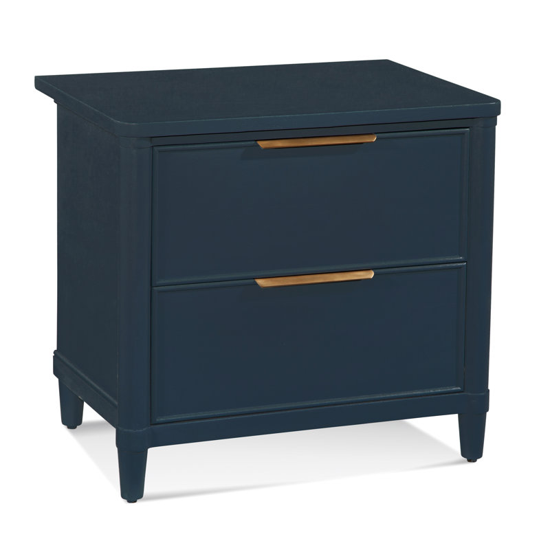 Clair 28'' W Solid Wood Nightstand, Navy