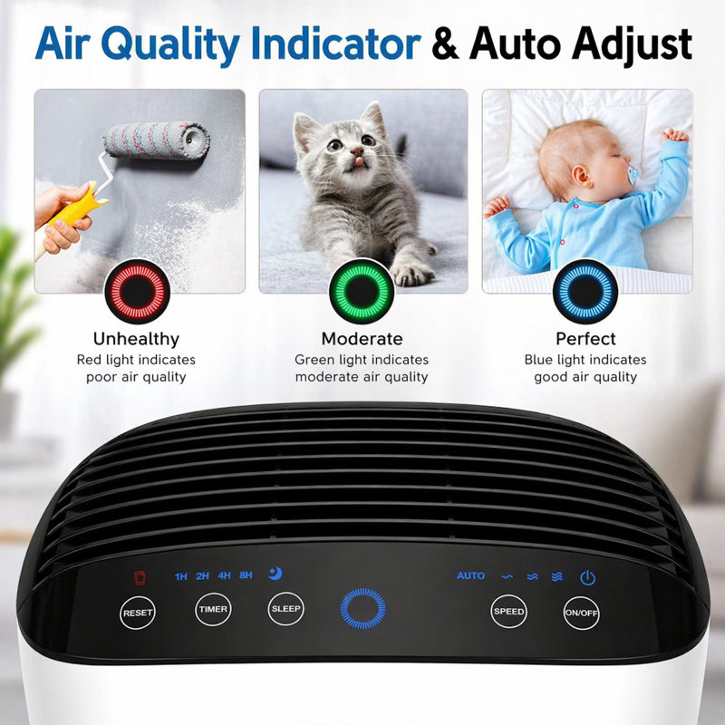 Purificateurs d'air pour la grande pièce de la maison 495 pi. Ca.
