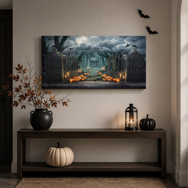 Art mural sur toile Spooky Stone Gateway, L 20 po x H 10 po