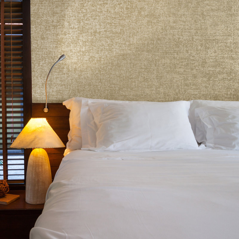10.05cm x 53cm Metallic Finish Wallpaper Roll, Beige